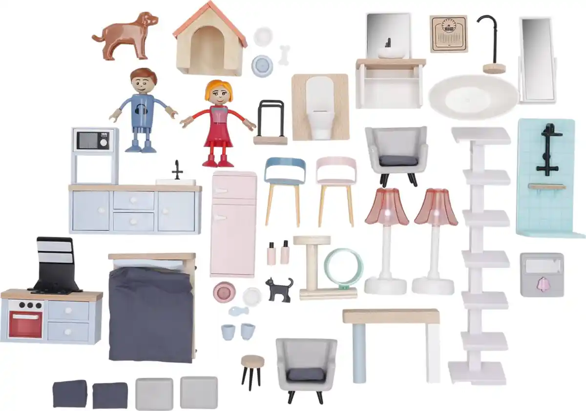Bild 3 von KIDLAND® Puppenhaus »XXL«, 54-teilig