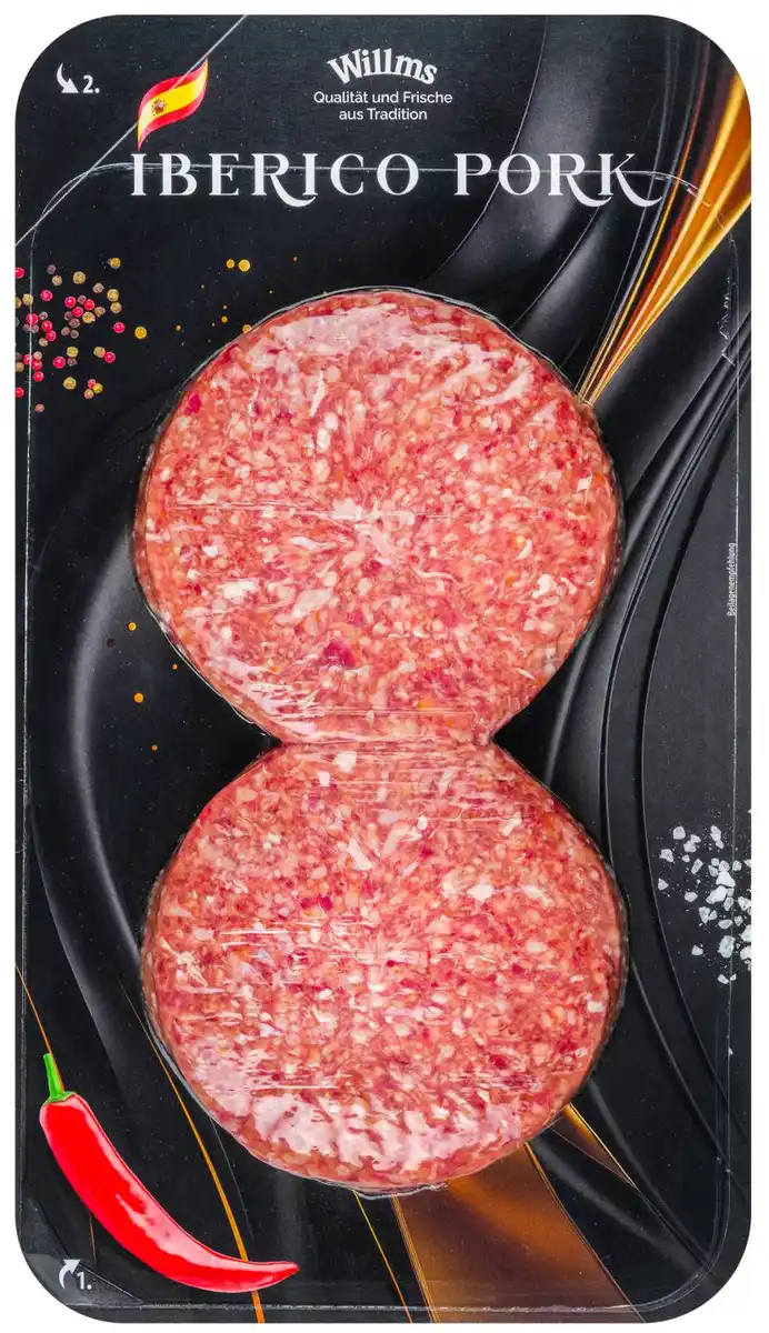 Bild 1 von WILLMS Hamburger vom span. Ibérico-Schwein, 2 St. = 230-g-Packg.