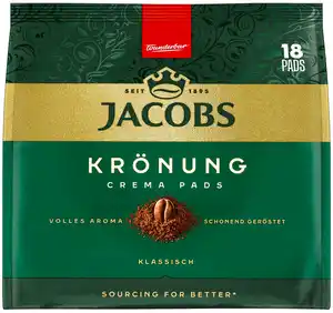 JACOBS Crema Kaffeepads, 18 St. = 118-g-Beutel