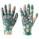 Bild 1 von GARDENLINE Damen Gartenhandschuhe, Grüne Blumen, Gr. 7/S