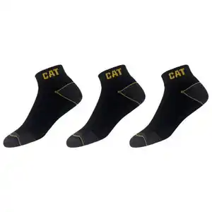CAT Damen-/Herren-Arbeitssneakersocken 3er-Set, Schwarz, 43/46