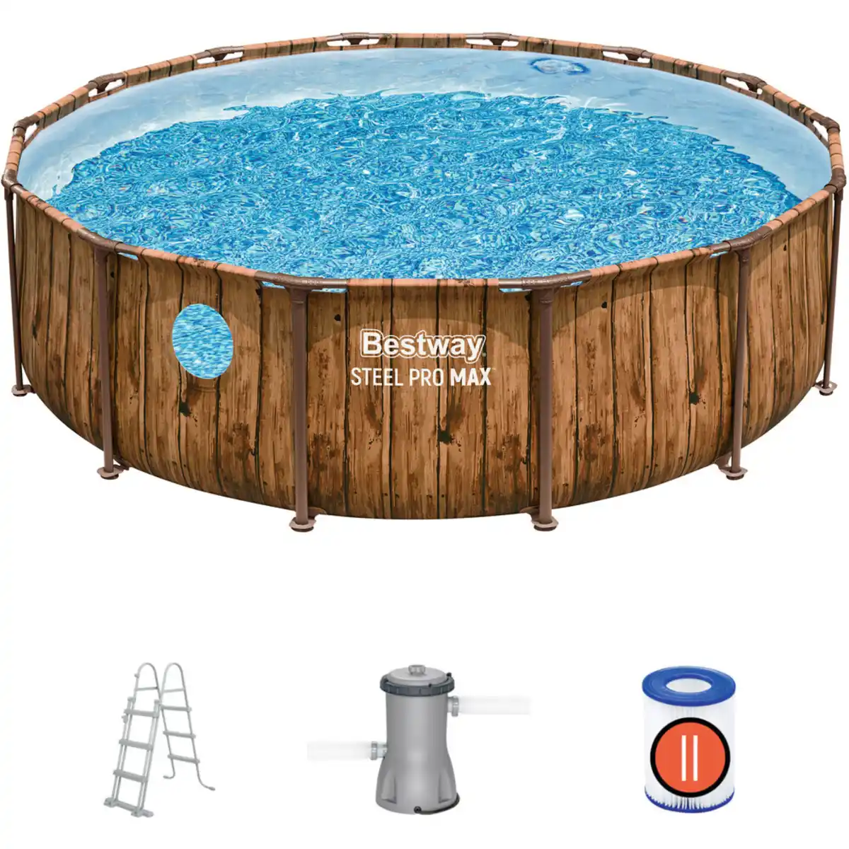 Bild 1 von Bestway® Steel Pro MAX™ Splashview™ Frame Pool-Set Ø 427 x 107 cm
