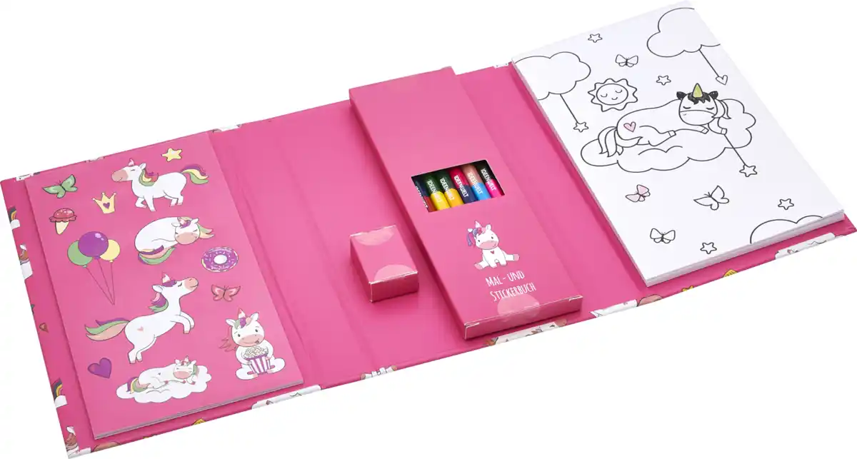 Bild 2 von IDEENWELT Mal- und Stickerbuch Einhorn