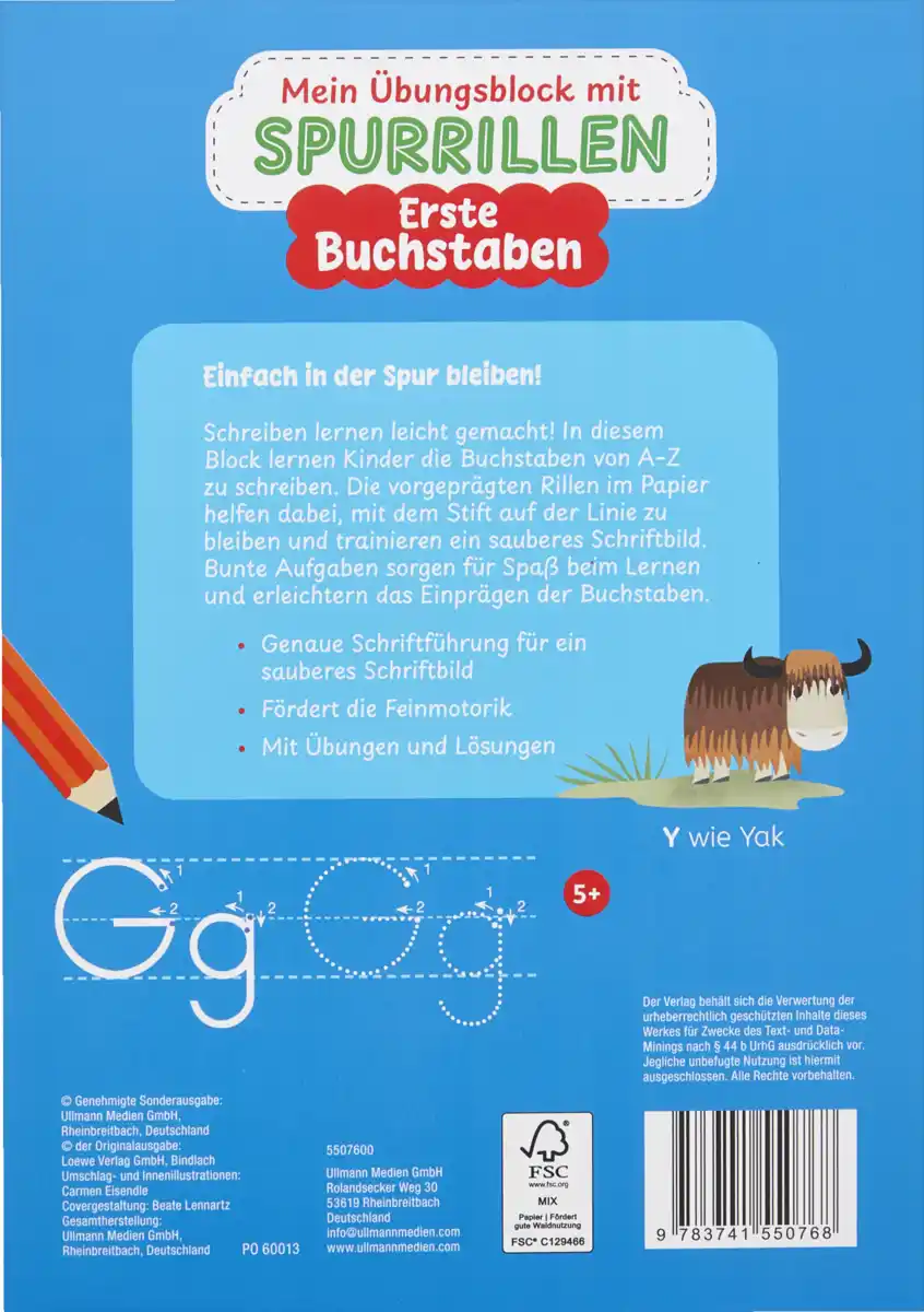 Bild 2 von IDEENWELT Spurrillen-Übungsblock Buchstaben