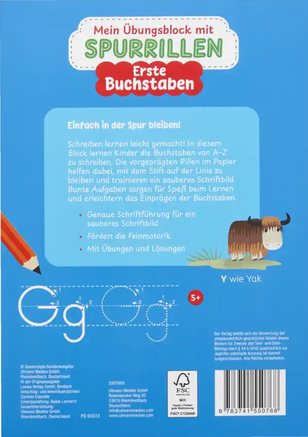 Bild 2 von IDEENWELT Spurrillen-Übungsblock Buchstaben