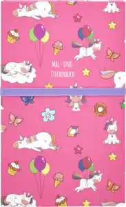 IDEENWELT Mal- und Stickerbuch Einhorn