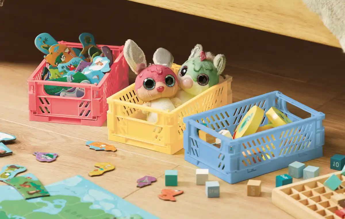 Bild 2 von IDEENWELT Klappboxen A6 in Blau, Gelb + Rose