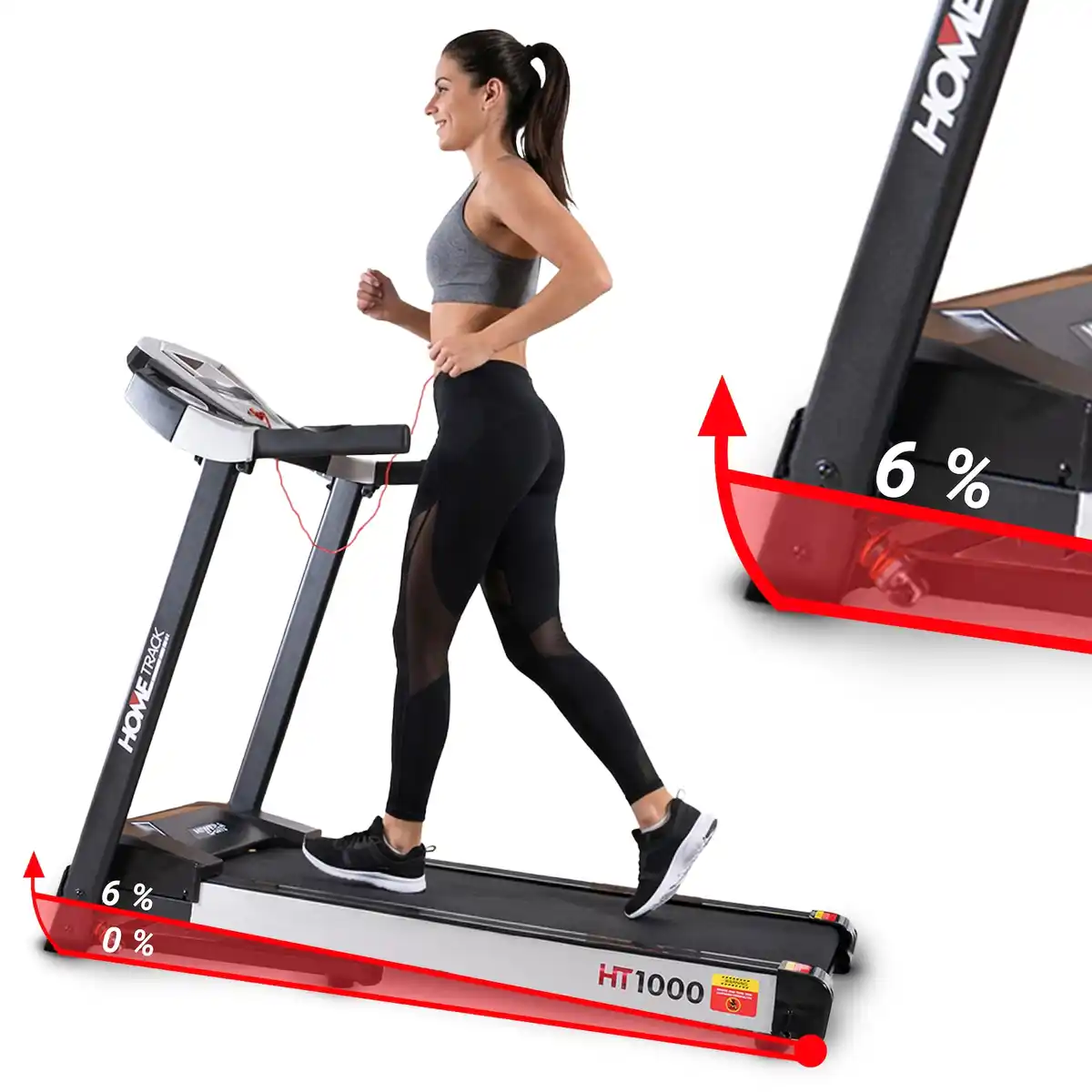 Bild 1 von Miweba Sports Laufband Home Track HT1000F, klappbar, mit Steigung, 1-16km/h, Quick-Speed, Safety-Key (Schwarz)