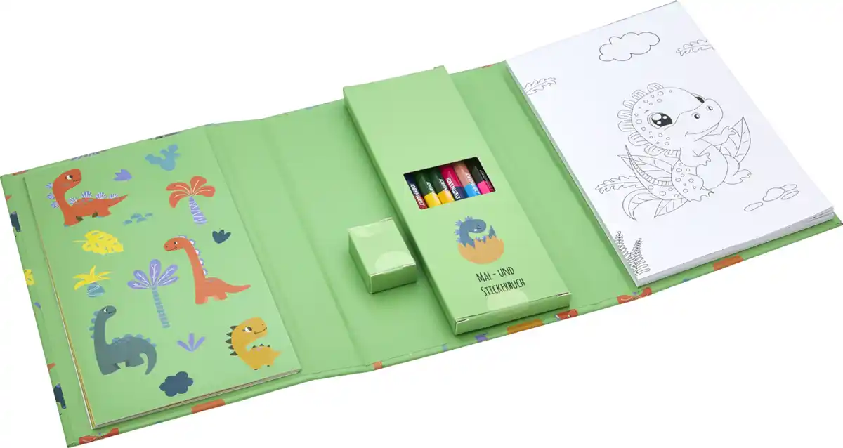 Bild 2 von IDEENWELT Mal- und Stickerbuch Dino