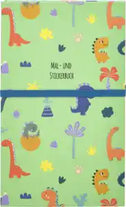 IDEENWELT Mal- und Stickerbuch Dino