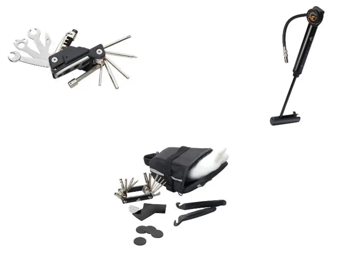 Bild 3 von CRIVIT Fahrrad-Multifunktionswerkzeug / Untersatteltasche mit Werkzeug / Minipumpe mit Manometer