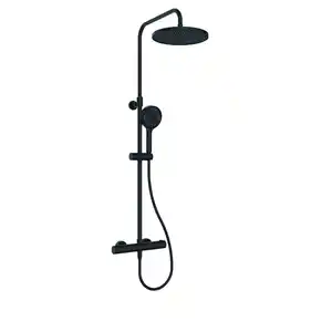 Primaster Duschsystem Aqua Therm mit Thermostat 3 Strahlarten schwarz
