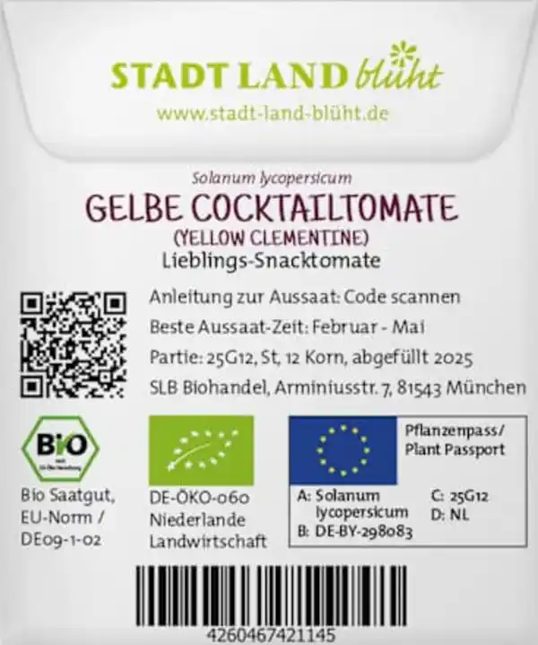 Bild 2 von Stadt Land blüht Saaten, Gelbe Cocktailtomate (Yellow Clementine), 1 St