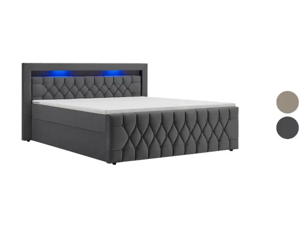 Bild 3 von JUSKYS Boxspringbett Leona Samt