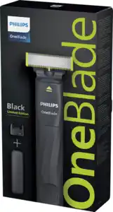 PHILIPS OneBlade Elektrischer Rasierer, OneBlade black QP1424/65, 1 St
