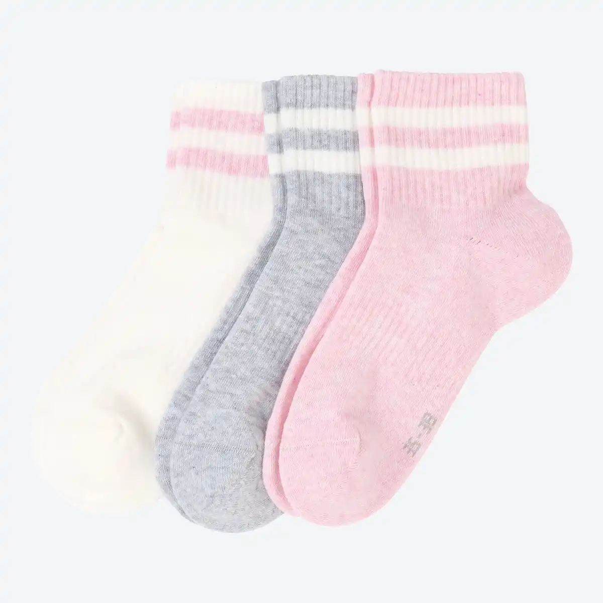 Bild 1 von Damen-Sportsneaker-Socken mit Kontraststreifen, 3er-Pack