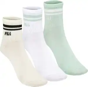 FILA Fila Quartersocken 3er-Set weiß/beige/mint Gr. 35/38
