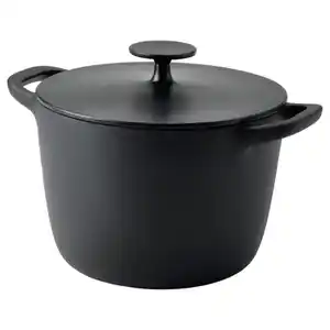 VARDAGEN Topf mit Deckel, emailliertes Gusseisen mattiert/schwarz, 5 l