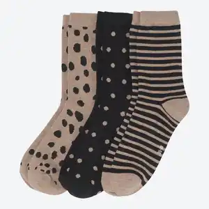 Damen-Socken mit hohem Baumwollanteil, 3er-Pack