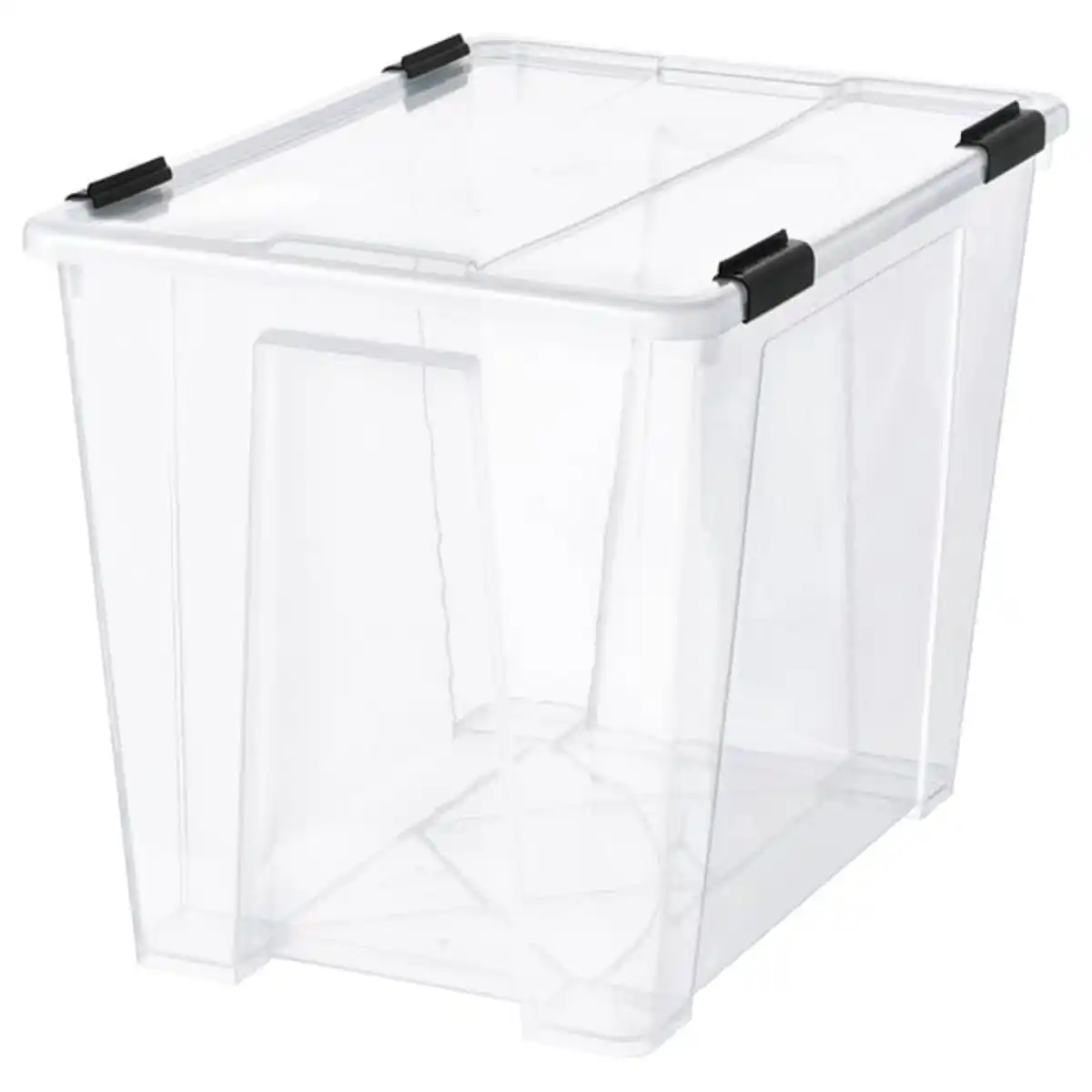 Bild 1 von SAMLA Box mit Deckel/Verschlussklips, transparent/schwarz, 57x39x43 cm/65 l