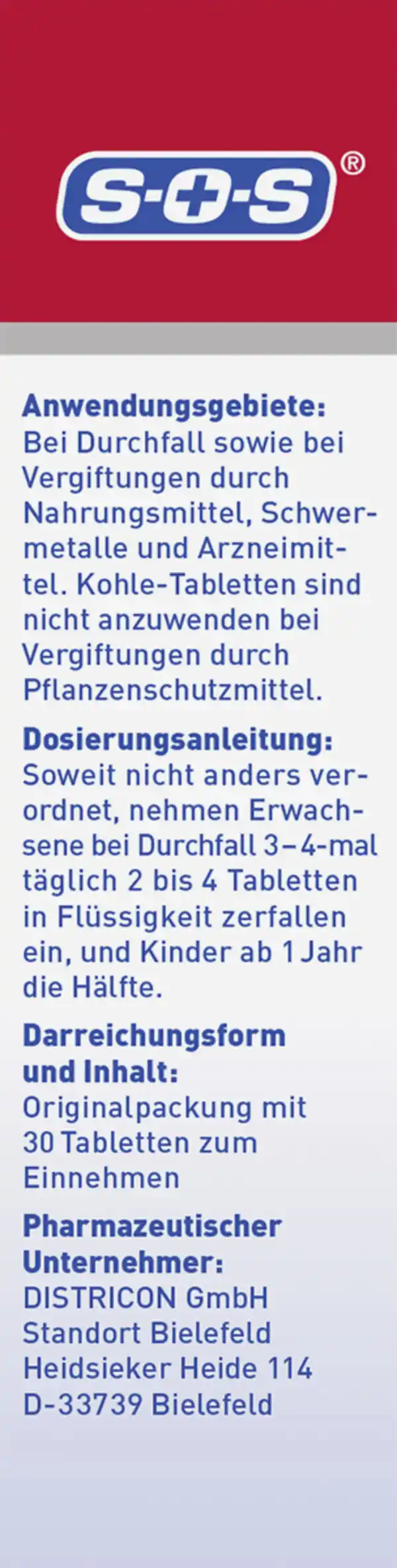 Bild 3 von SOS SOS Kohletabletten bei Durchfallerkrankungen