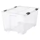 Bild 1 von SAMLA Box mit Deckel/Verschlussklips, transparent/schwarz, 79x57x43 cm/130 l