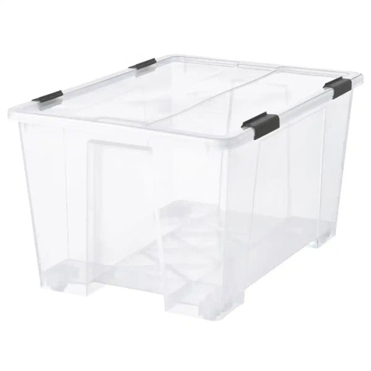 Bild 1 von SAMLA Box mit Deckel/Verschlussklips, transparent/schwarz, 79x57x43 cm/130 l