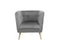 Bild 2 von moderner Sessel mit Armlehne aus Samtbezug HWP69-GRA grau