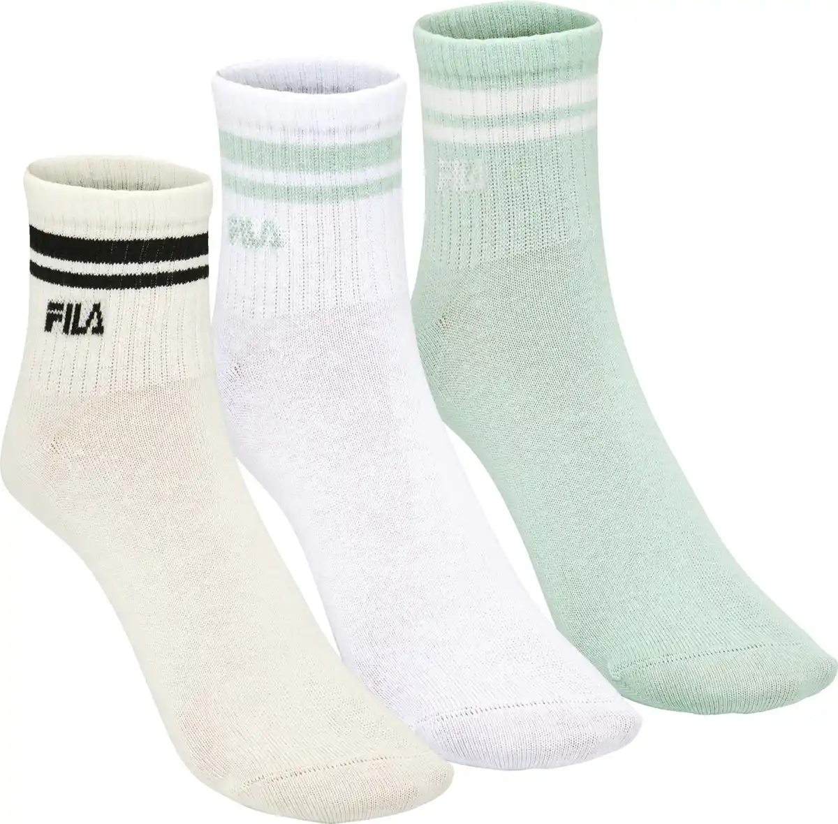 Bild 1 von FILA Fila Quartersocken 3er-Set weiß/beige/mint Gr. 39/42