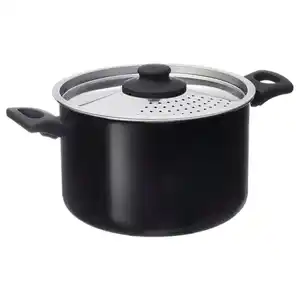 HEMLAGAD Topf mit Deckel, Antihaftbeschichtung schwarz, 5 l