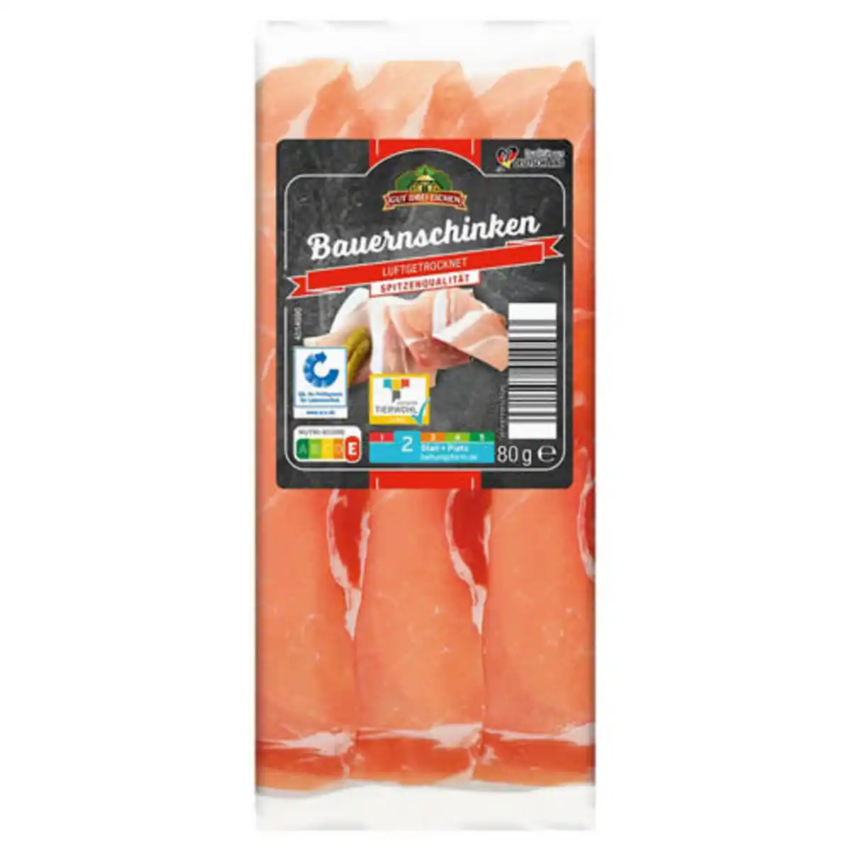 Bild 1 von GUT DREI EICHEN Genießer Schinken 80 g, Bauernschinken