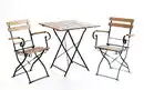 Bild 1 von 3tlg. Bistro Outdoor-Klappstuhl-Set, 2-Sitzer mit 2 Streben aus Akazienholz