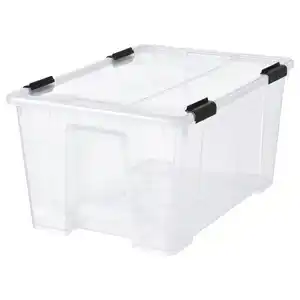 SAMLA Box mit Deckel/Verschlussklips, transparent/schwarz, 57x39x29 cm/45 l