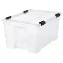 Bild 1 von SAMLA Box mit Deckel/Verschlussklips, transparent/schwarz, 57x39x29 cm/45 l