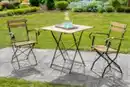 Bild 2 von 3tlg. Bistro Outdoor-Klappstuhl-Set, 2-Sitzer mit 2 Streben aus Akazienholz