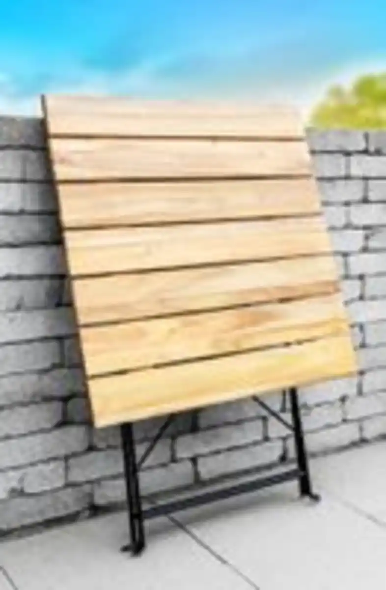 Bild 3 von 3tlg. Bistro Outdoor-Klappstuhl-Set, 2-Sitzer mit 2 Streben aus Akazienholz