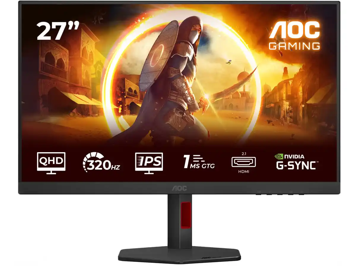 Bild 1 von Q27G4SRU 69 cm (27") Gaming Monitor schwarz/rot, Widescreen QHD (2560x1440), 0,3 ms Reaktionszeit