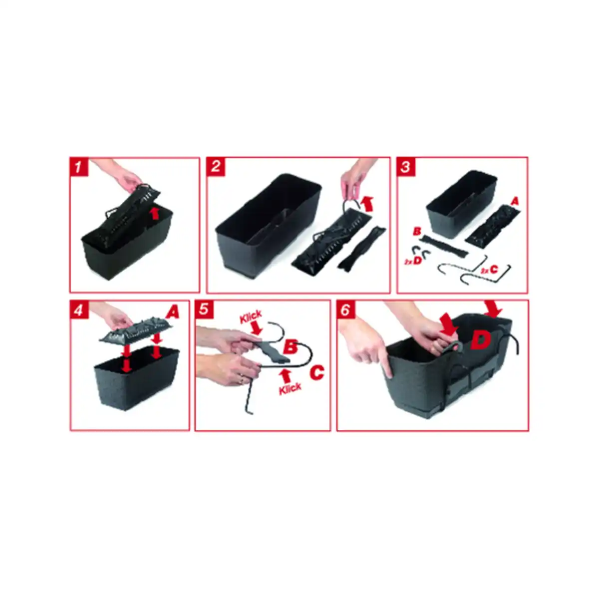 Bild 3 von 2er-Set Pflanzkasten-Komplettset - ca. 49 x 17 x 17 cm - Dunkelbraun