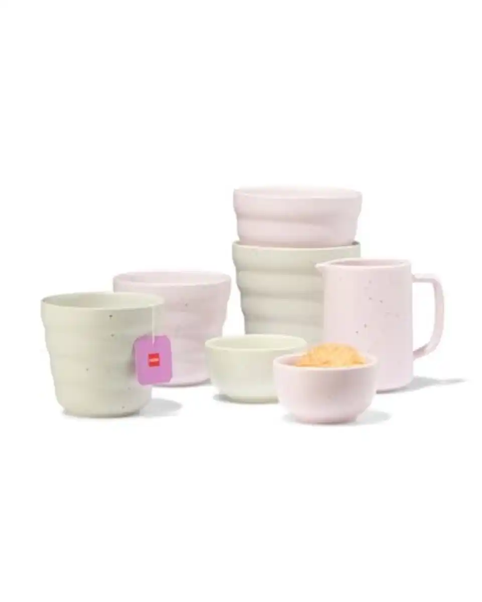Bild 4 von Cappuccinobecher 300 ml, Trend, Steingut, gesprenkelt, rosa