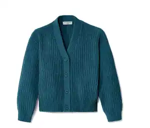 Kinder-Chenille-Strickjacke, blaugrün