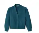 Bild 1 von Kinder-Chenille-Strickjacke, blaugrün