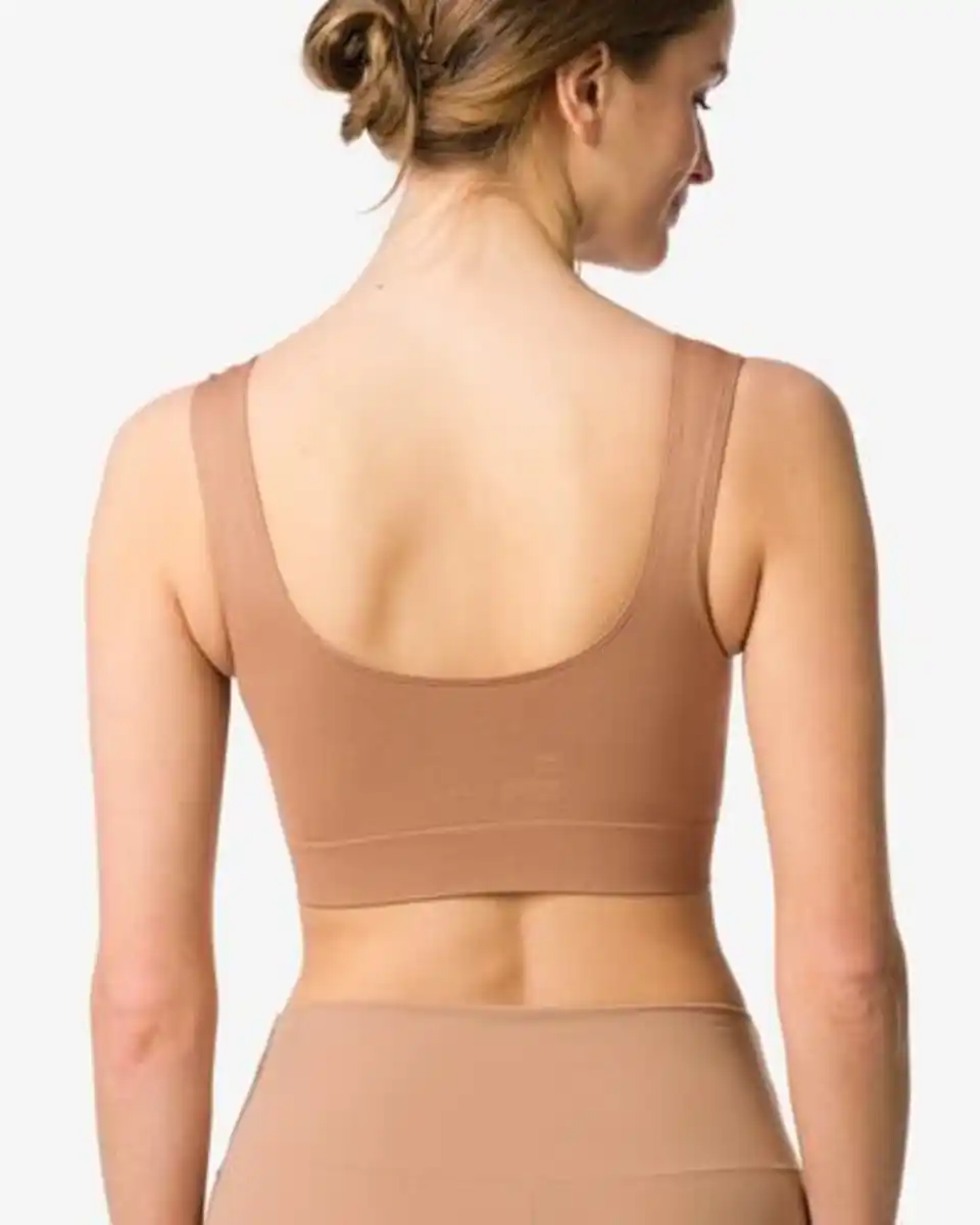 Bild 3 von Nicht vorgeformtes Bustier, nahtlos ohne Bügel mittelbraun