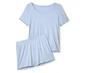Shorty-Pyjama-Set aus Rippe