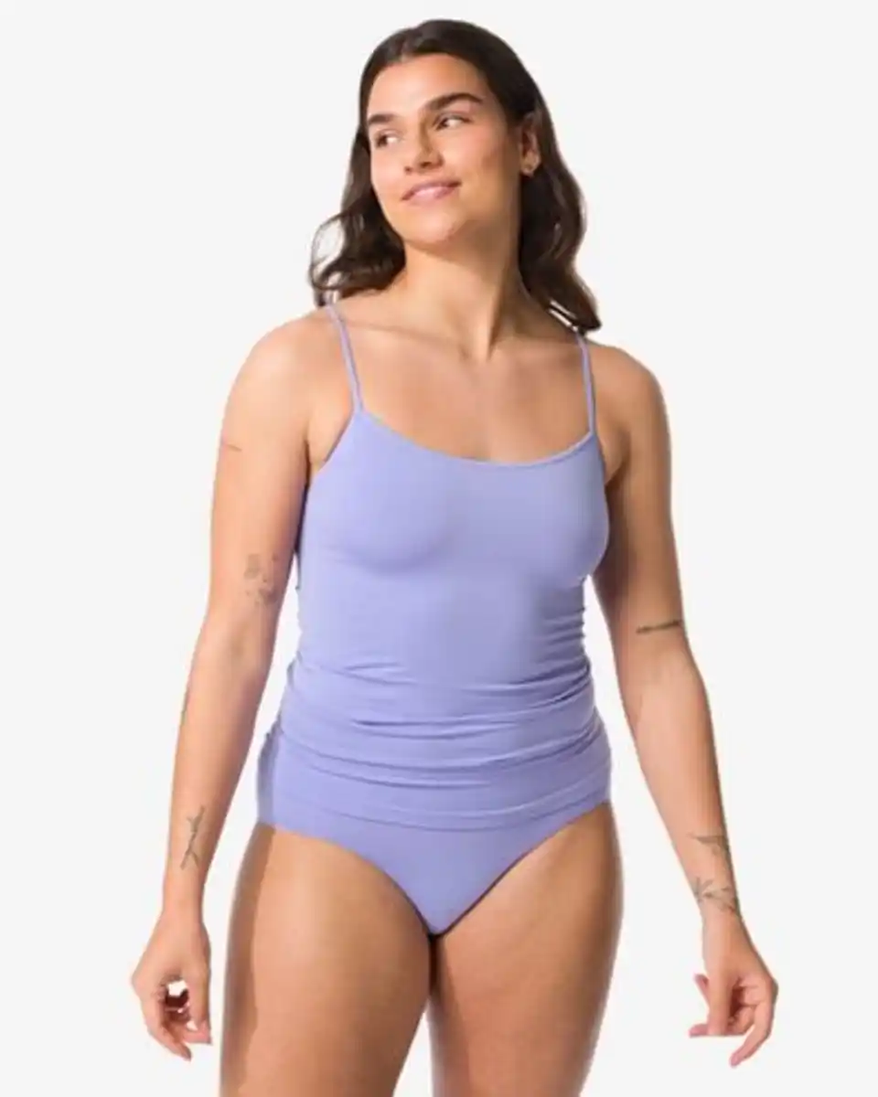 Bild 1 von Nahtloses Damentop Mikrofaser Spaghettiträger blau
