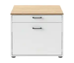 Waschmaschinenunterschrank »Solea« mit Wäschekorb-Auszug und Schublade, matt weiß