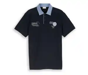 Tom Tailor Poloshirt mit Ottoman-Struktur, Sky Captain Blue