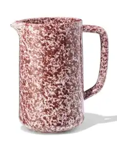 Karaffe 1,4 l, Steingut, gesprenkelt, rot