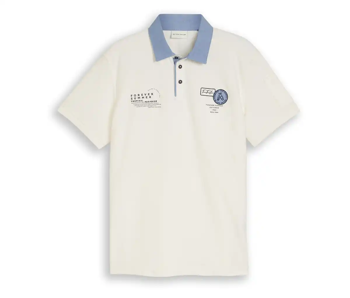 Bild 1 von Tom Tailor Poloshirt mit Ottoman-Struktur, Gardenia White