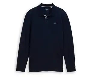 Tom Tailor Longsleeve Piqué Poloshirt, Sky Captain Blue