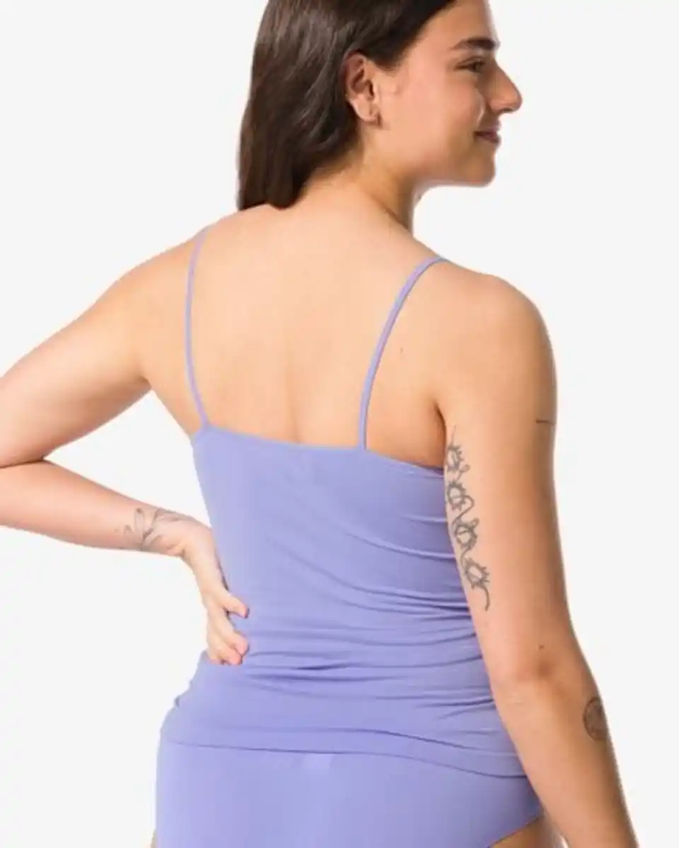 Bild 4 von Nahtloses Damentop Mikrofaser Spaghettiträger blau